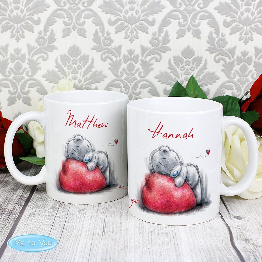 Personalised Me To You Heart Mug Set