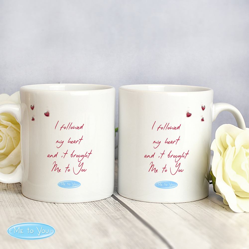 Personalised Me To You Heart Mug Set