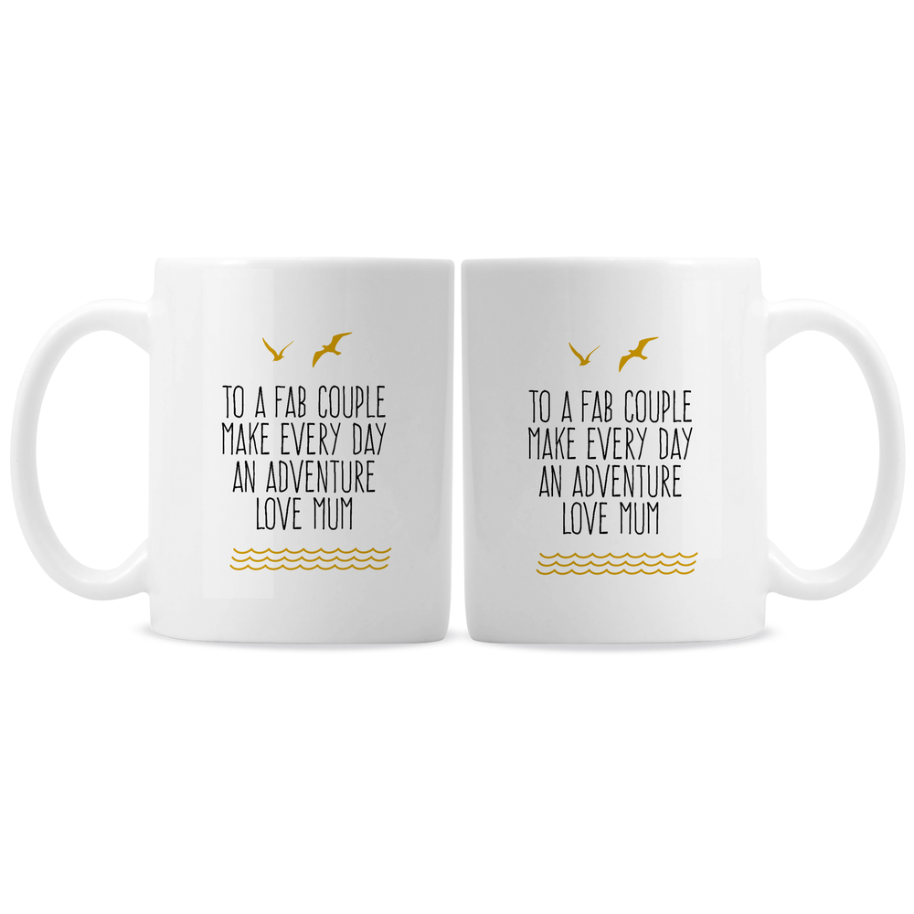 Personalised Mermaid and Captain Mug Set