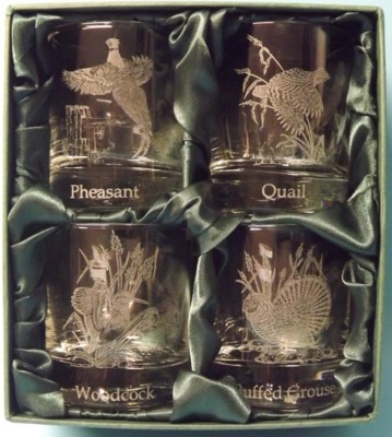 Engraved Whisky Glasses x 4