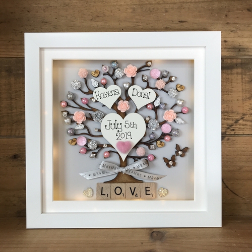 LOVE floral wedding frame