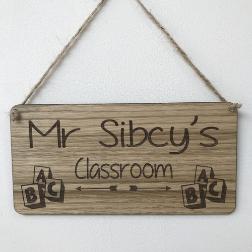 Classroom door plaque