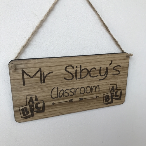 Classroom door plaque