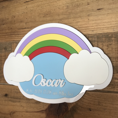 Rainbow baby plaque
