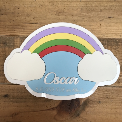Rainbow baby plaque