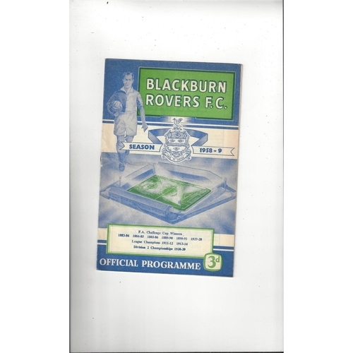 1958/59 Blackburn Rovers v Arsenal Football Programme