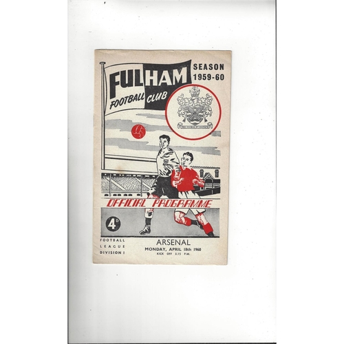 1959/60 Fulham v Arsenal Football Programme