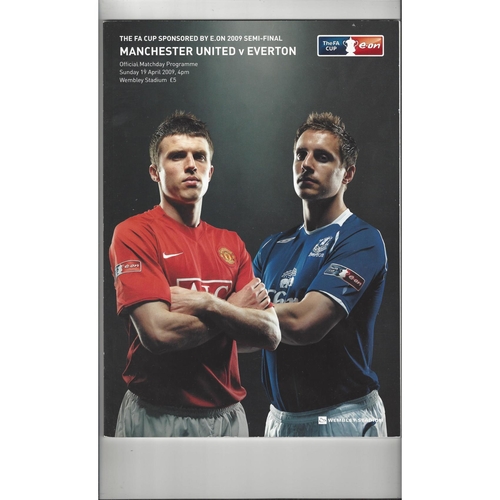 2009 Manchester United v Everton FA Cup Semi Final Football Programme