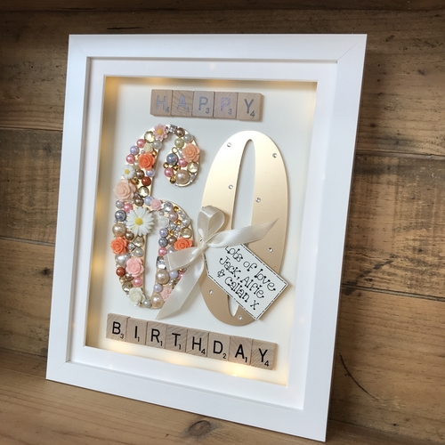 LED Happy 60 th birthday frame