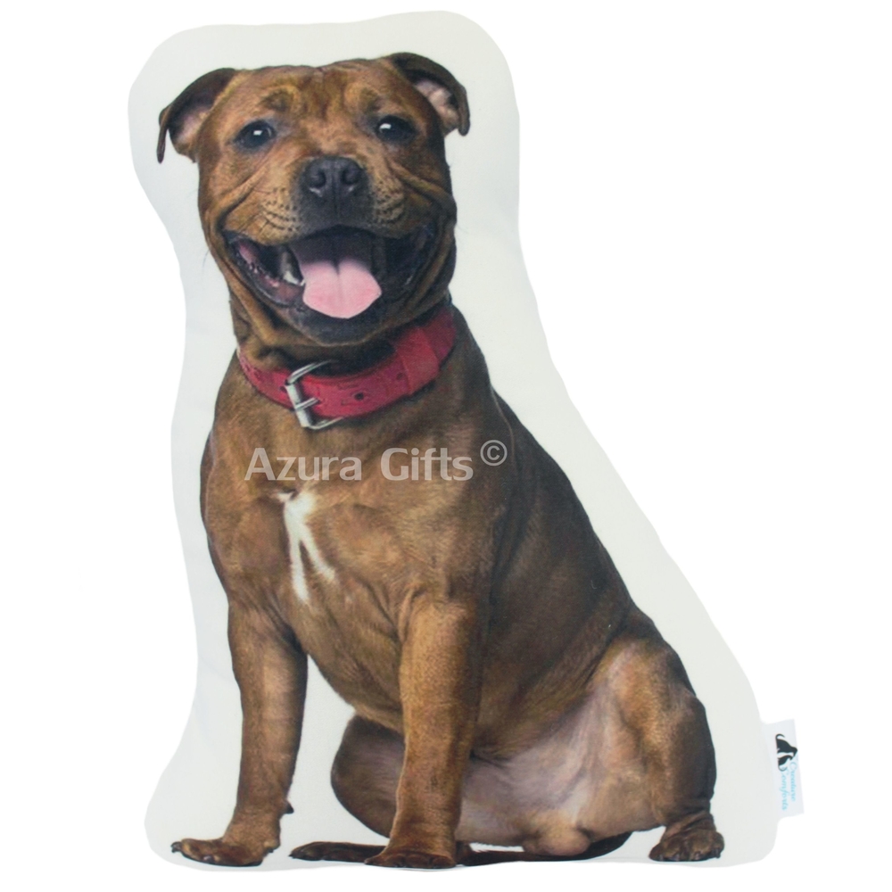 Staffordshire Bull Terrier Shaped Dog Cushion