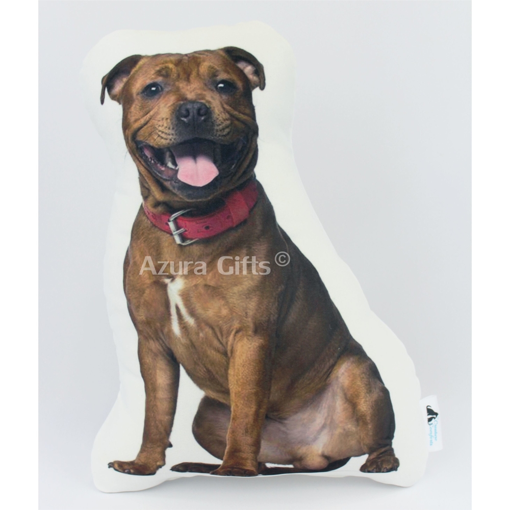 Staffordshire Bull Terrier Shaped Dog Cushion