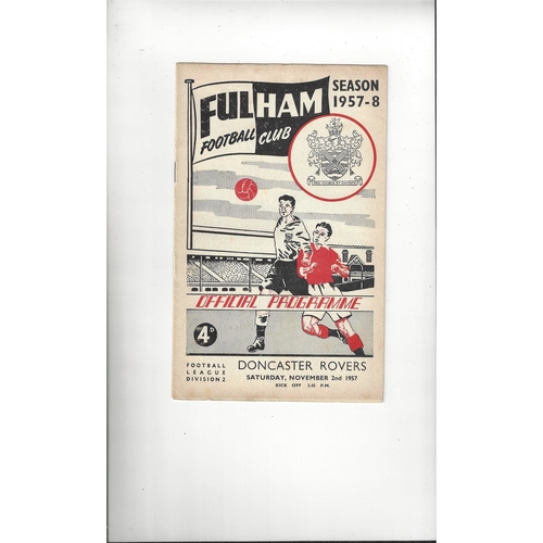 1957/58 Fulham v Doncaster Rovers Football Programme