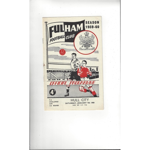 1959/60 Fulham v Hull City FA Cup Football Programme