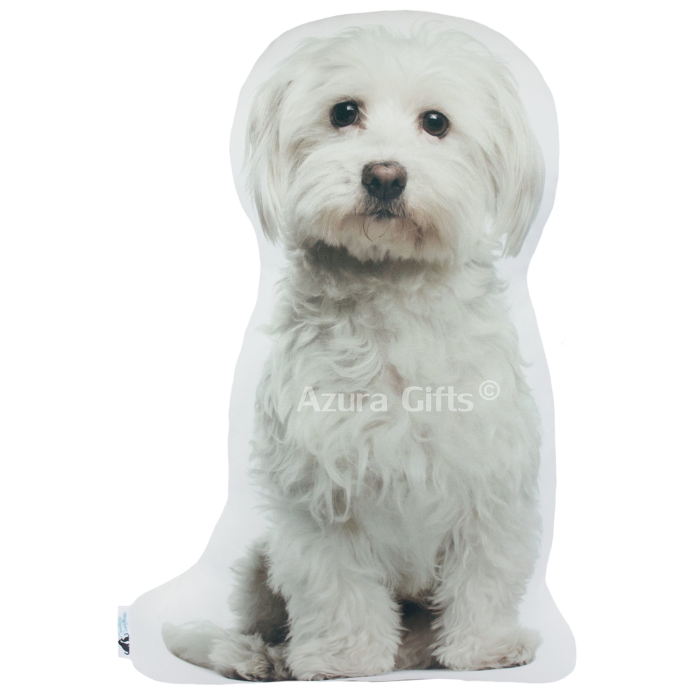 Maltese Shaped Dog Cushion (White)