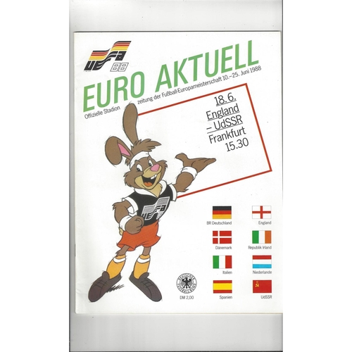 Euro 88 Final Holland v Russia Football Programme