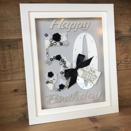 LED Happy 50 th birthday frame