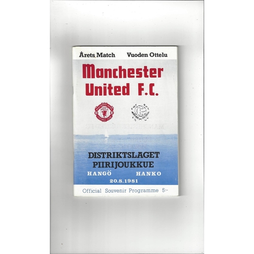 Southwest Football District v Manchester United Football Programme 1981/82