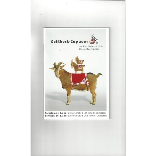 Geisbock Cup U15 Tournament Manchester City, Freiburg, Bremen, Schalke, Slavia Football Programme 2001/02