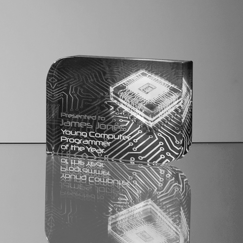 Small Curved Rectangular Award  8.5cm* 12cm
