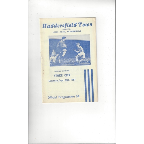 1957/58 Huddersfield Town v Stoke City Football Programme