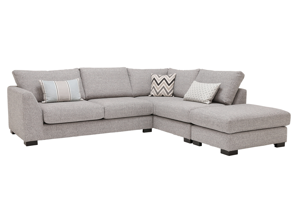 VENICE CORNER 1 +FOOTSTOOL  CORNER SOFA IN GREY LISABON