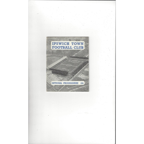 1958/59 Ipswich Town v Bristol City Football Programme