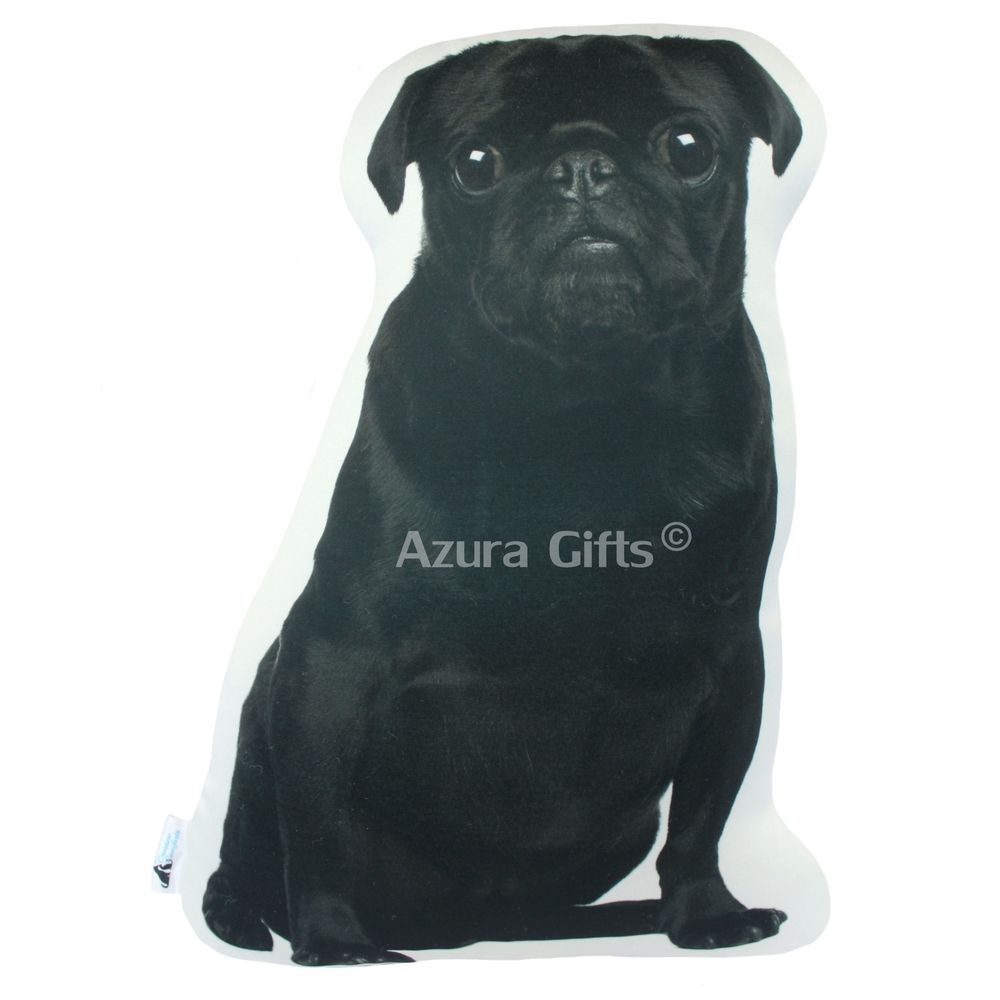 Pug Shaped Dog Cushion (Black)