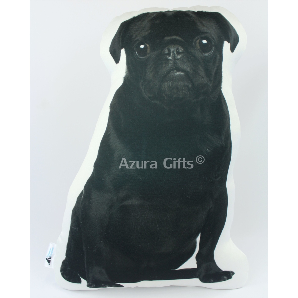 Pug Shaped Dog Cushion (Black)