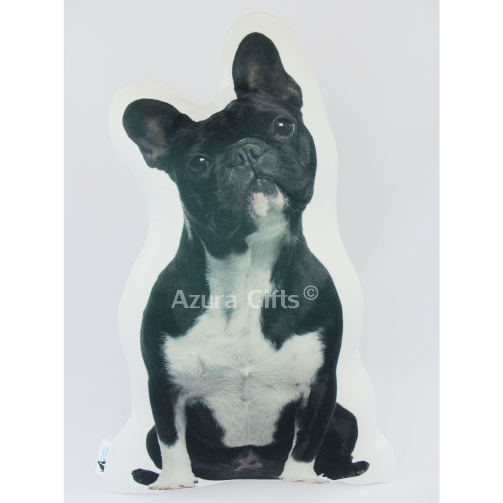 French Bulldog Shaped Dog Cushion (Black & White)
