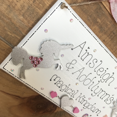 unicorn and fairy plaque