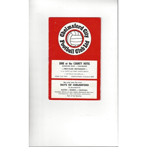 Chelmsford City v Torquay United FA Cup Football Programme 1970/71