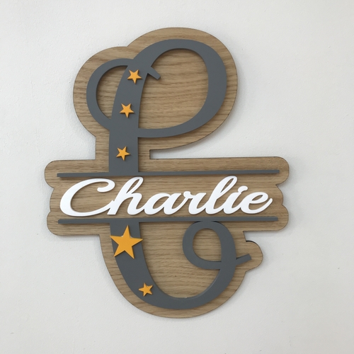 Boys monogram name sign