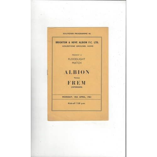 Brighton v Frem Friendly Football Programme 1960/61