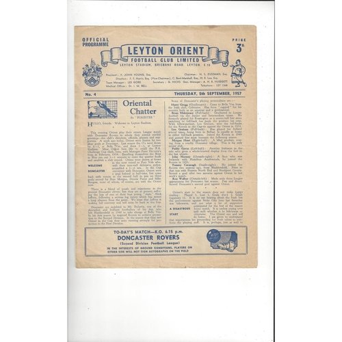 1957/58 Leyton Orient v Doncaster Rovers Football Programme