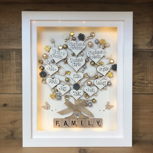 Large LED “ floral ” family tree frame