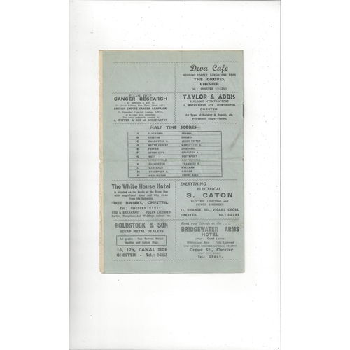 1957/58 Chester v Bradford Park Avenue Football Programme