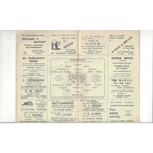 1957/58 Chester v Bradford Park Avenue Football Programme