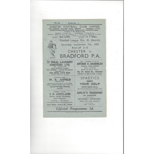1957/58 Chester v Bradford Park Avenue Football Programme