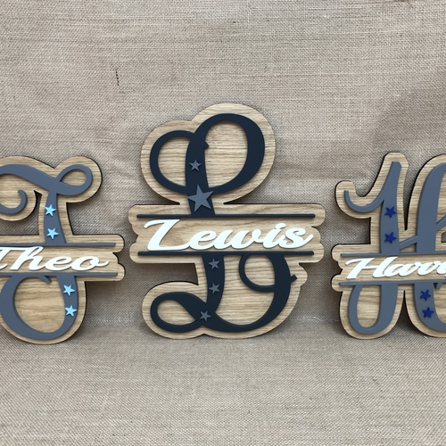 Boys monogram name sign
