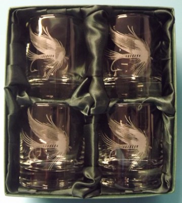 Engraved Whisky Glasses x 4