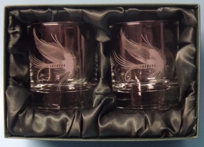 Engraved Whisky Glasses x 2