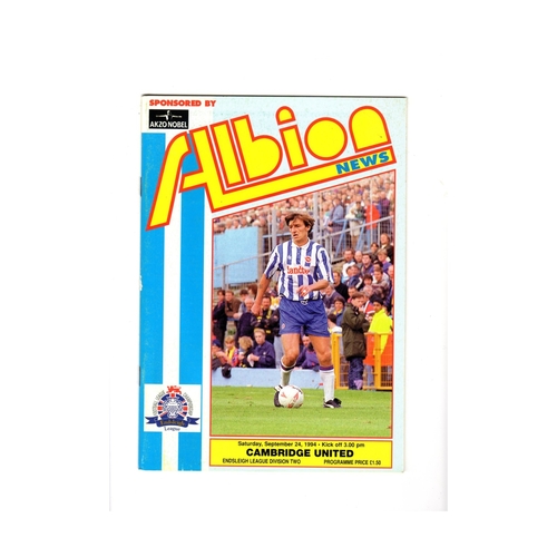 Cambridge United Away Football Programmes