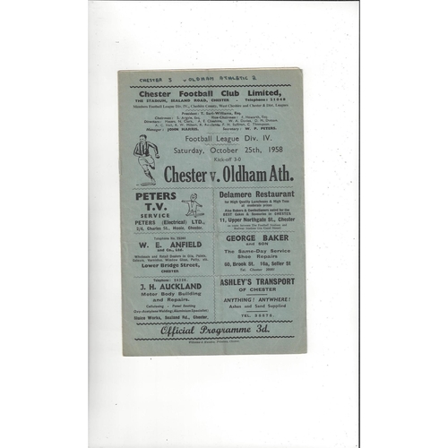 Chester City Home Football Programmes