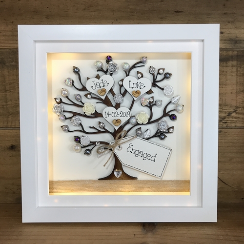 “floral Engaged” Family Tree Frame