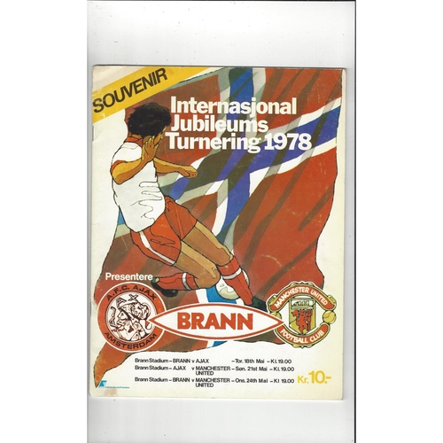 Brann v Manchester United & Ajax Football Tournament Programme 1978