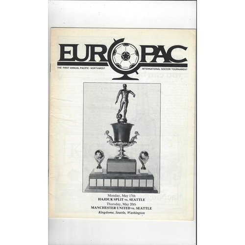 Manchester United v Seattle Sounders Tournament Football Programme 1982/83