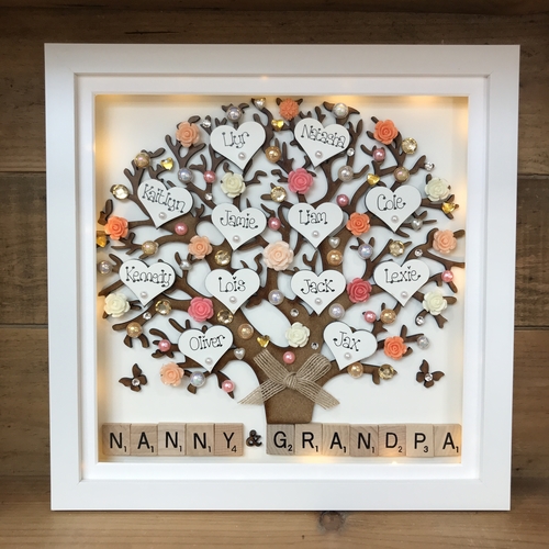 LED XL “ Floral Family Tree Frame “