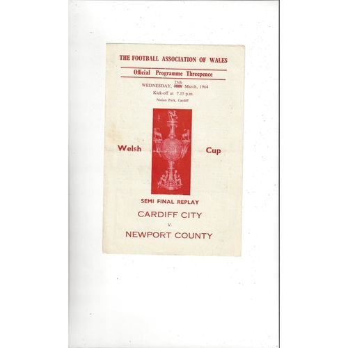 Welsh Cup Semi Final Football Programme