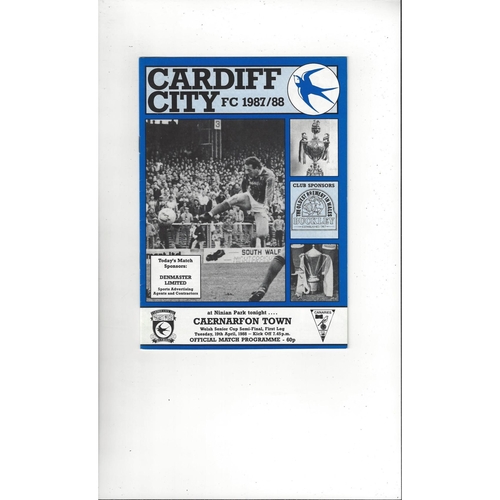 Welsh Cup Semi Final Football Programme