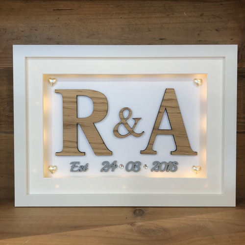 Framed oak initials